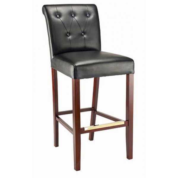Upholstered Tufted Wood Dining Barstool