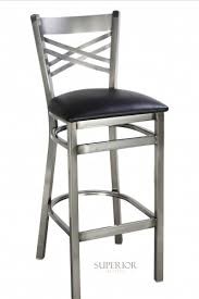 Distressed Metal Double Cross Back Barstool