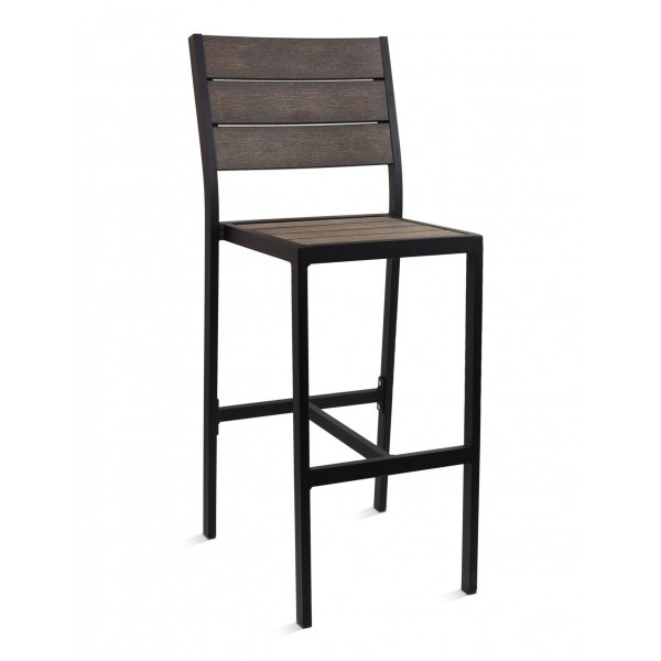 Aluminum Faux Teak Outdoor Barstool